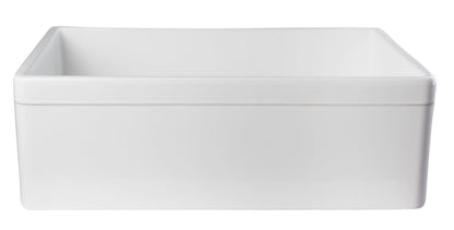 ALFI brand AB511 AB511-W White 30" Decorative Lip Apron Single Bowl Fireclay Farmhouse Kitchen Sink