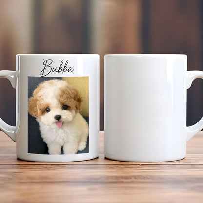 Custom Upload Photo Pet Mug & Name - Personalized Gifts for Dog & Cat Lovers, Pet Dad, Mom, Friend, Family | Birthday
