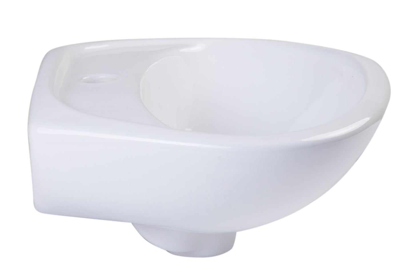 ALFI brand  AB106 White Small Porcelain Wall Mount Basin with Overflow