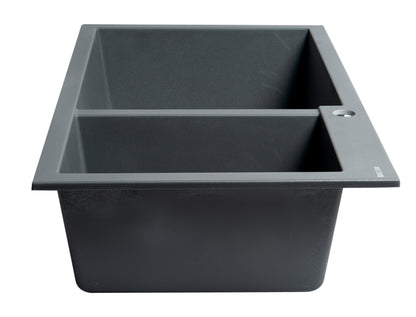 ALFI brand AB3319DI 34" Double Bowl Drop In Granite Composite Kitchen Sink