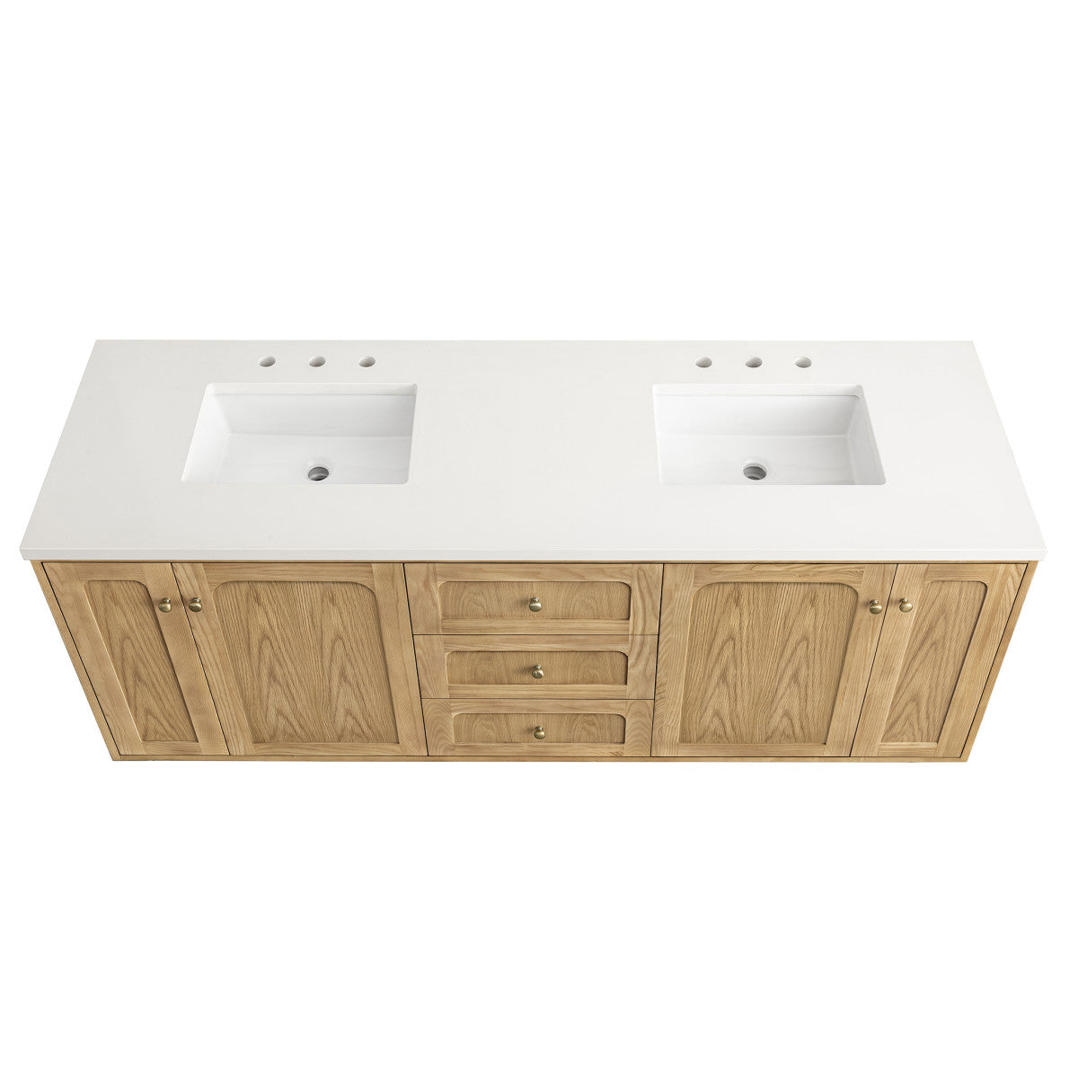 Laurent 72" Double Vanity Cabinet, Light Natural Oak