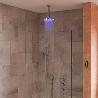 ALFI brand LED8R 8" Round Multi Color LED Rain Shower Head