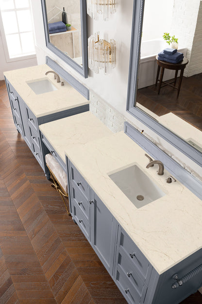 Copper Cove Encore 122" Double Vanity Set, Silver Gray