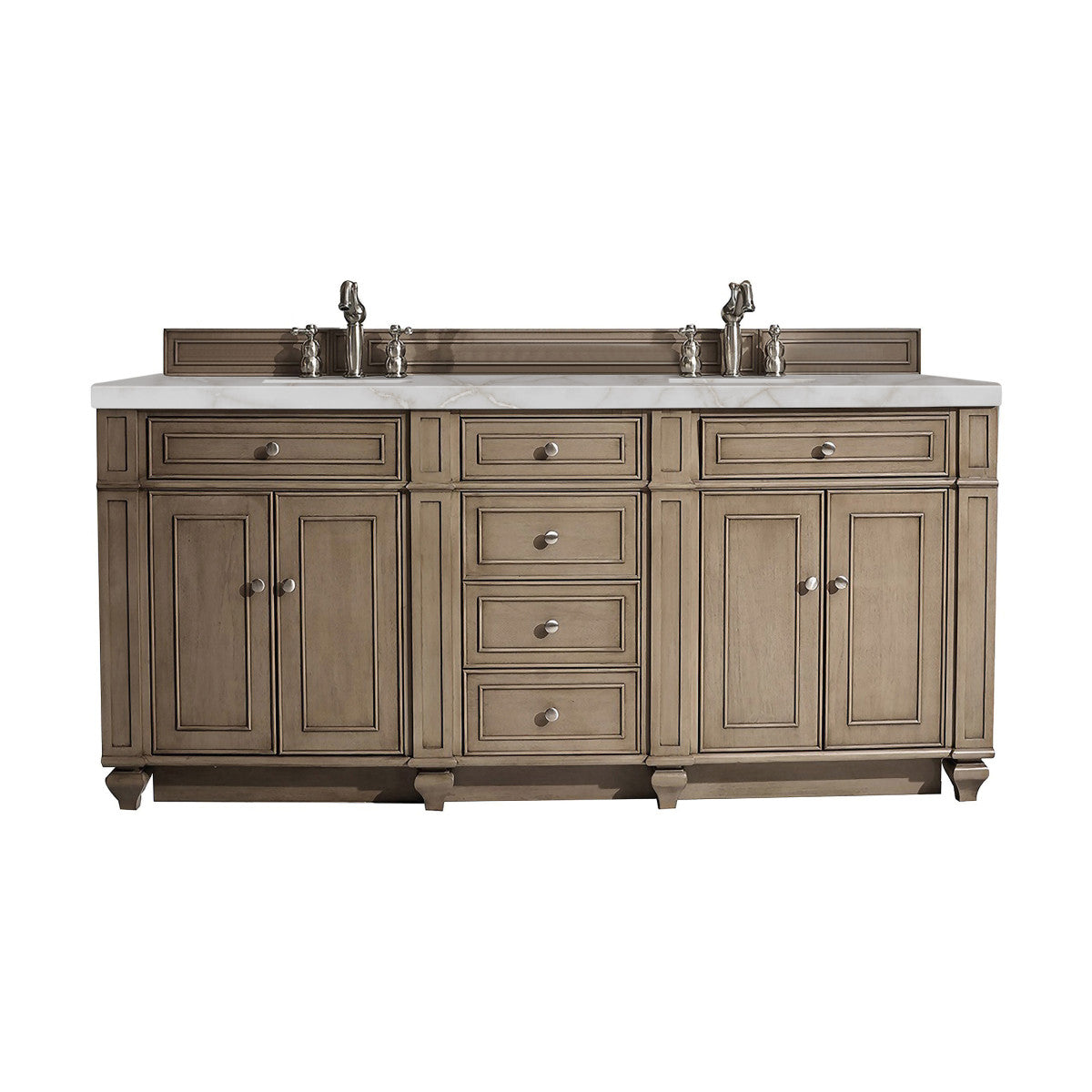 Bristol 72" Double Vanity Cabinet, Bright White