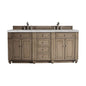 Bristol 72" Double Vanity Cabinet, Bright White
