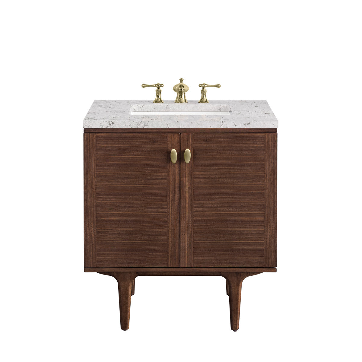 Amberly 30" Single Vanity Cabinet, Mid-Century Walnut