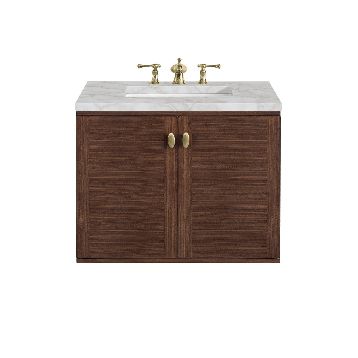 Amberly 30" Single Vanity Cabinet, Mid-Century Walnut