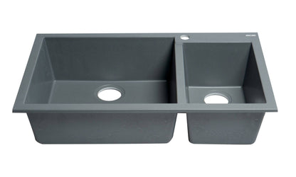 ALFI brand AB3319DI 34" Double Bowl Drop In Granite Composite Kitchen Sink