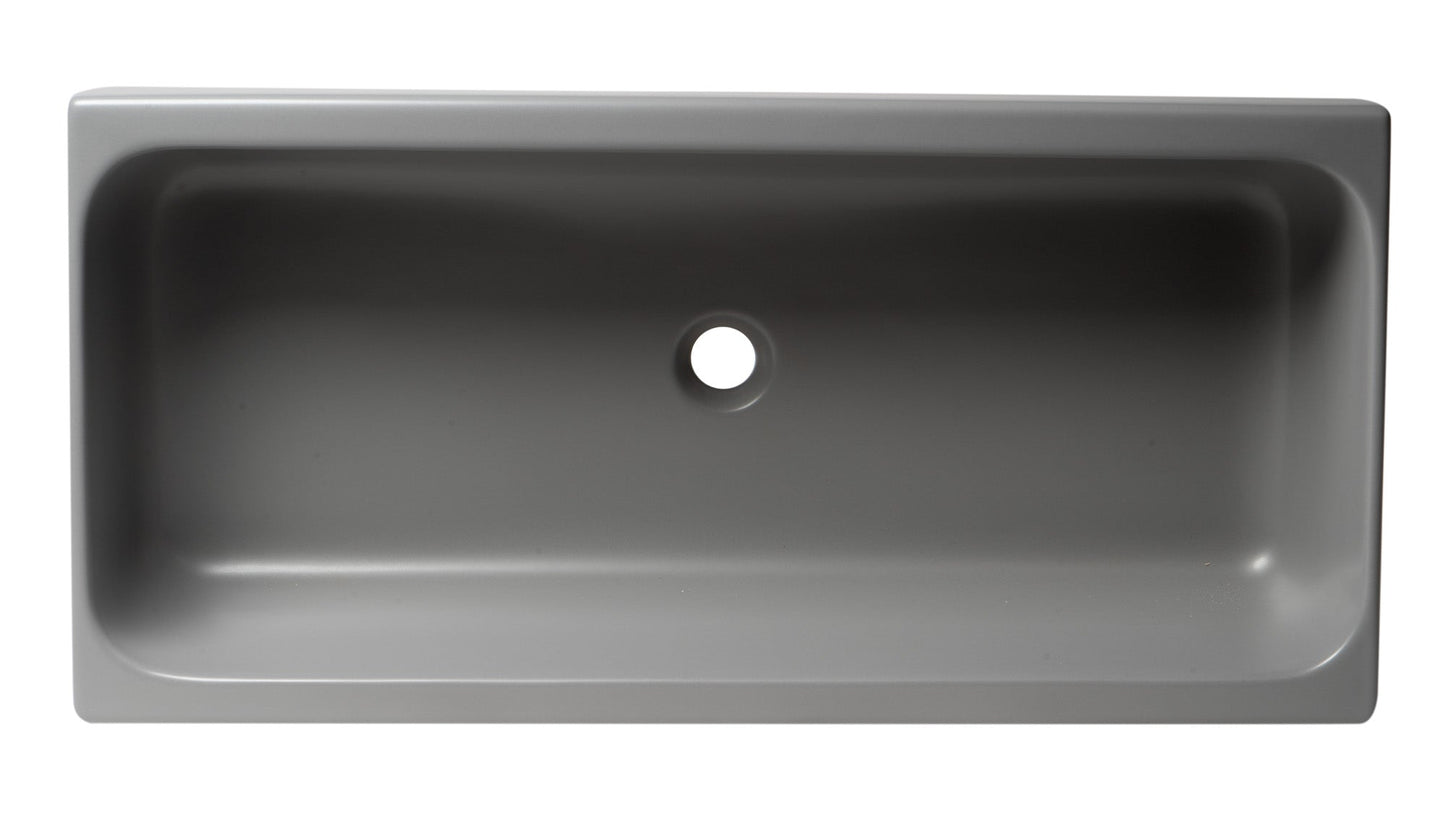 ALFI brand  AB36TRGM 36" Grey Matte Above Mount Fireclay Bathroom Trough Sink