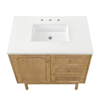 Laurent 36" Single Vanity Cabinet, Light Natural Oak