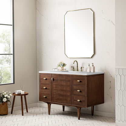 Amberly 48" Single Vanity Cabinet, Mid-Century Walnut