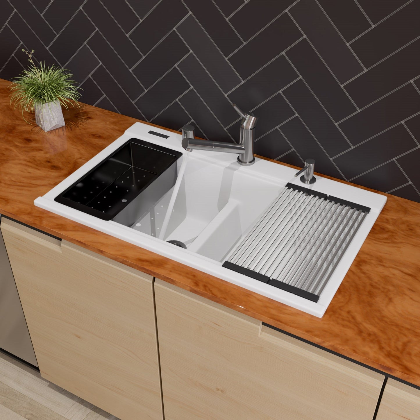 ALFI brand AB2025 Pull Out Single Hole Kitchen Faucet
