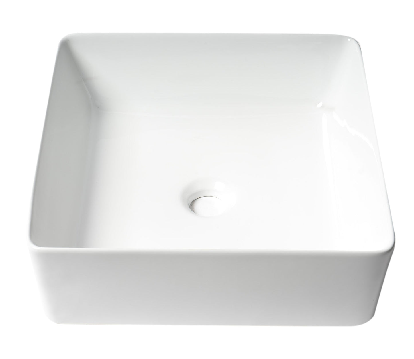 ALFI brand ABC903 16" Modern Square Above Mount Ceramic Sink