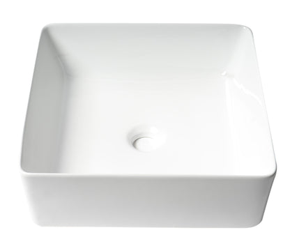 ALFI brand ABC903 16" Modern Square Above Mount Ceramic Sink