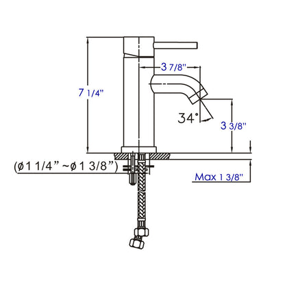 ALFI brand AB1433 Single Lever Bathroom Faucet