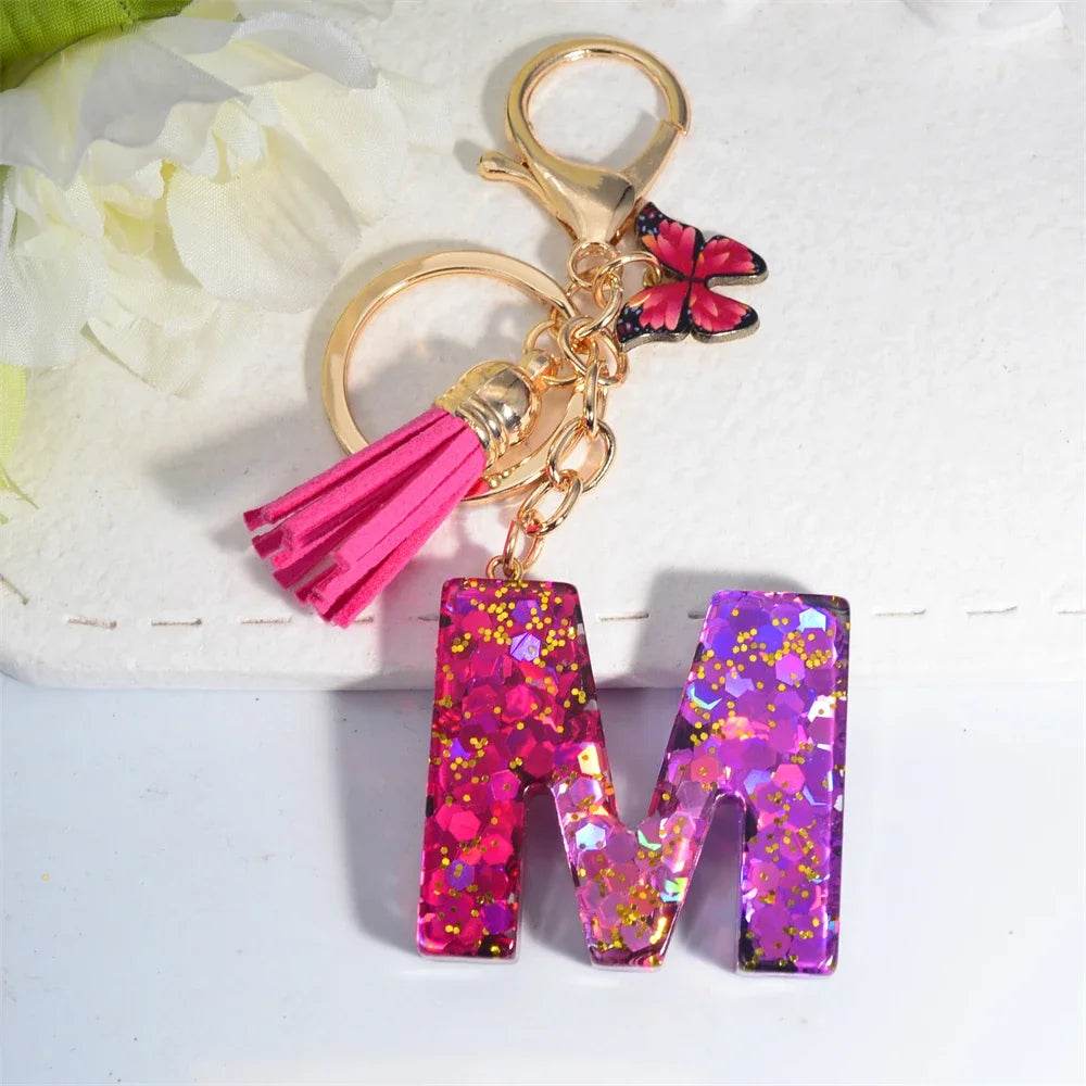 Personalized Butterfly Tassel Keychain 💖