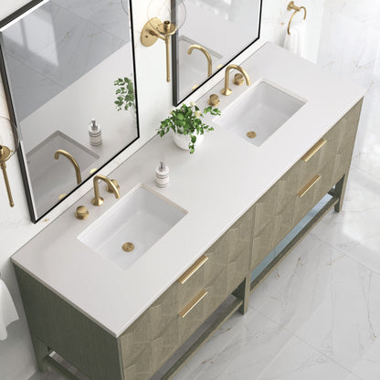Emmeline 72" Double Vanity Cabinet, Pebble Oak
