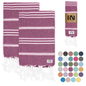 Istanbul Classic Turkish Hand Towel Set of 2 for Kitchen, Bath, Beach, Gym, and Yoga 17"x30"