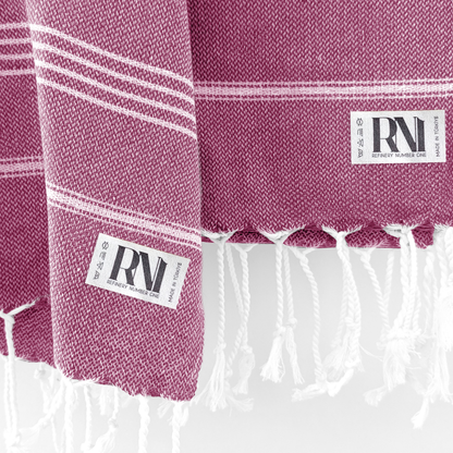 Istanbul Classic Turkish Hand Towel Set of 2 for Kitchen, Bath, Beach, Gym, and Yoga 17"x30"
