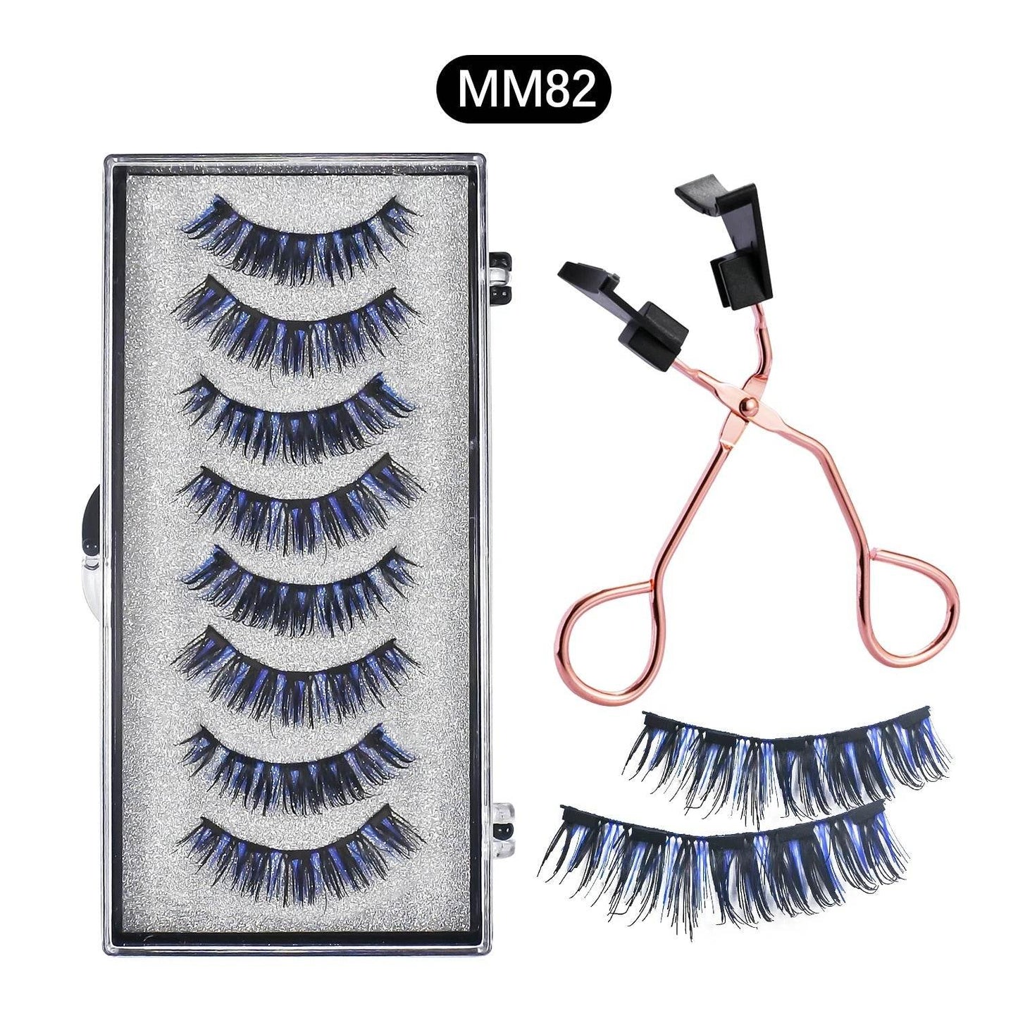 Magnetic 8Pcs Reusable Eyelashes with Applicator – No Glue, 5 Magnet Natural Look Lashes