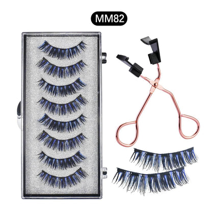 Magnetic 8Pcs Reusable Eyelashes with Applicator – No Glue, 5 Magnet Natural Look Lashes