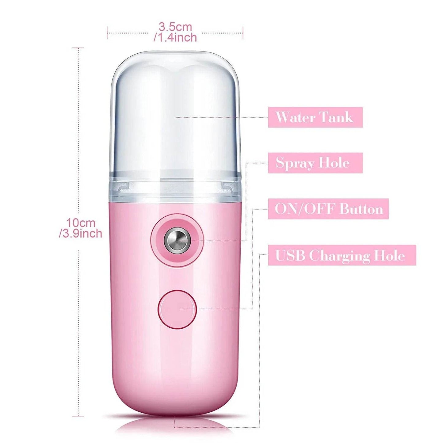 Nano Mist Facial Steamer – Portable 30ml Cool Mist Sprayer for Skin Hydration and Refreshing