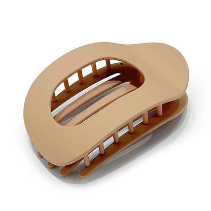 Leopard Matte Oval Hair Claw Clip – Curved Barrette for Women