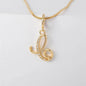 Gold Letter Pendant Necklace for Women – A-Z Alphabet Zircon Crystal Choker, Snake Chain Jewelry Gift