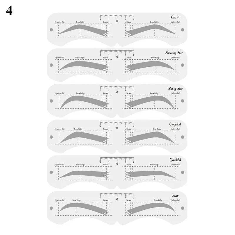 Reusable Eyebrow Stencil Kit – Brow Shaping & Styling Guide with Soft Ruler | Makeup Tool for Precise Grooming & Definition