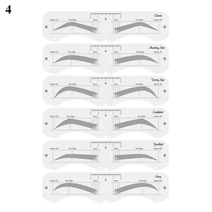 Reusable Eyebrow Stencil Kit – Brow Shaping & Styling Guide with Soft Ruler | Makeup Tool for Precise Grooming & Definition