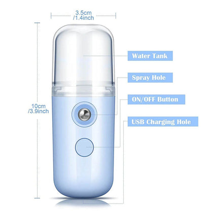 Nano Mist Facial Steamer – Portable 30ml Cool Mist Sprayer for Skin Hydration and Refreshing