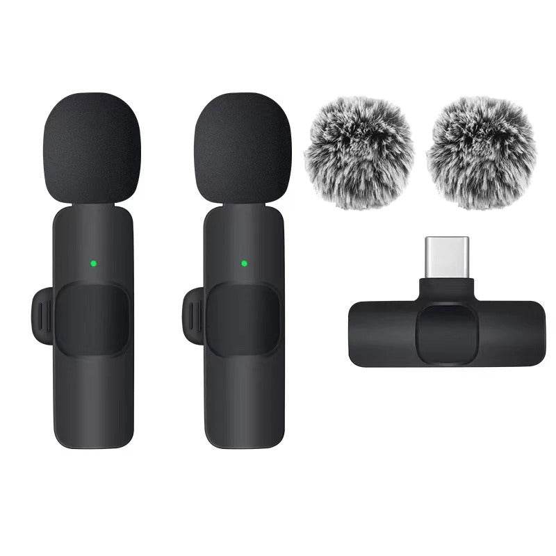 2-Pack Wireless Lavalier Microphones for iPhone, Android, and iPad Vlogging, Streaming, and Clear Voice Recording