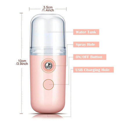 Nano Mist Facial Steamer – Portable 30ml Cool Mist Sprayer for Skin Hydration and Refreshing