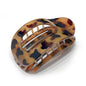 Leopard Matte Oval Hair Claw Clip – Curved Barrette for Women