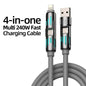 Universal 4-in-1 High-Speed 240W USB Charging Cable for iPhone and Samsung