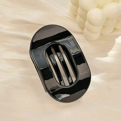 Leopard Matte Oval Hair Claw Clip – Curved Barrette for Women