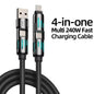 Universal 4-in-1 High-Speed 240W USB Charging Cable for iPhone and Samsung