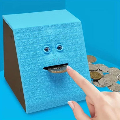 Smart Face Piggy Bank – Motion Sensor Coin-Eating Money Box for Kids & Adults – Fun Electric Plastic Savings Bank