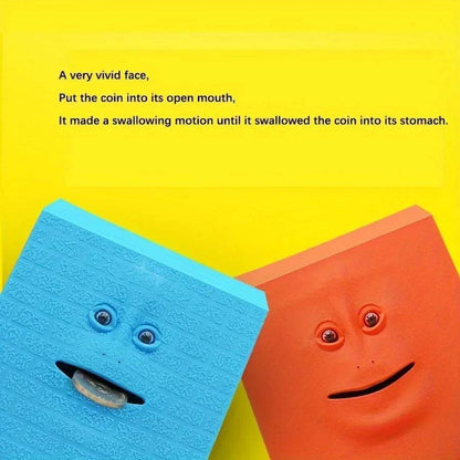 Smart Face Piggy Bank – Motion Sensor Coin-Eating Money Box for Kids & Adults – Fun Electric Plastic Savings Bank