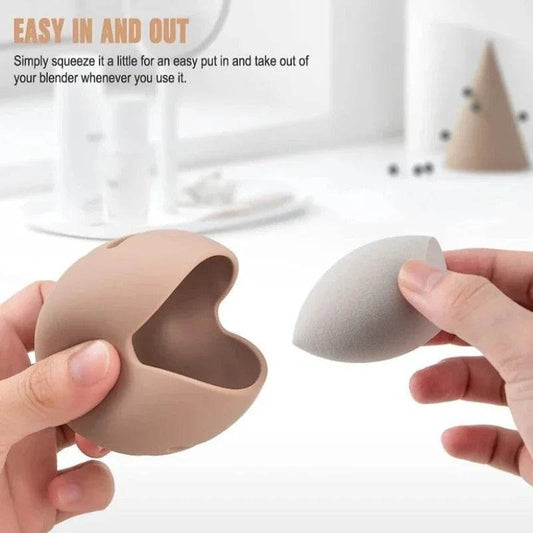 Silicone Makeup Sponge Holder – Eco-Friendly, Multi-Hole Beauty Blender Storage Case, Travel-Friendly Puff Organizer Box (1PC)