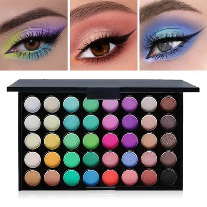 Professtional 40-Color Glitter & Matte Eyeshadow Palette – Waterproof, Long-Lasting Pressed Powder Makeup Kit for Women