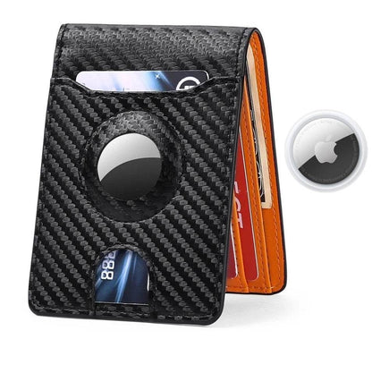 RFID Slim Card Holder Wallet for Dad, Husband, Son, Brother, Boyfriend – AirTag Slot, Father’s Day Gift