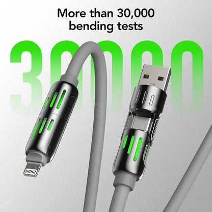Universal 4-in-1 High-Speed 240W USB Charging Cable for iPhone and Samsung