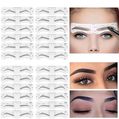 Reusable Eyebrow Stencil Kit – Brow Shaping & Styling Guide with Soft Ruler | Makeup Tool for Precise Grooming & Definition