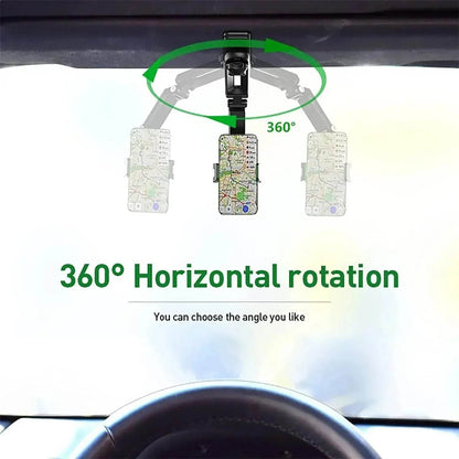 Universal Car Phone Mount for Sun Visor with 360° Rotation
