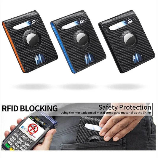 RFID Slim Card Holder Wallet for Dad, Husband, Son, Brother, Boyfriend – AirTag Slot, Father’s Day Gift
