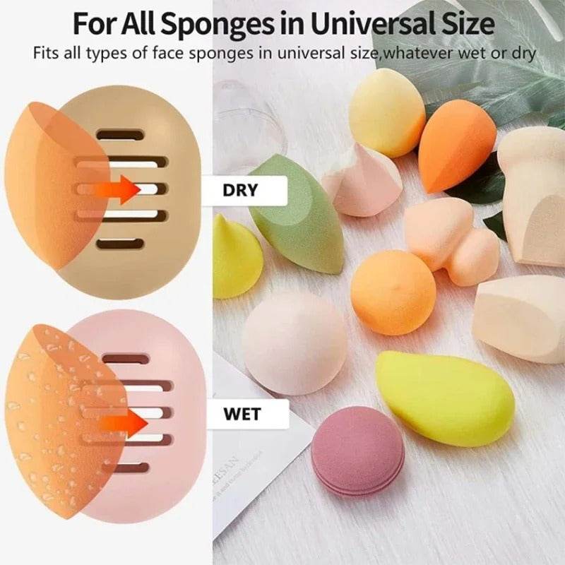 Silicone Makeup Sponge Holder – Eco-Friendly, Multi-Hole Beauty Blender Storage Case, Travel-Friendly Puff Organizer Box (1PC)