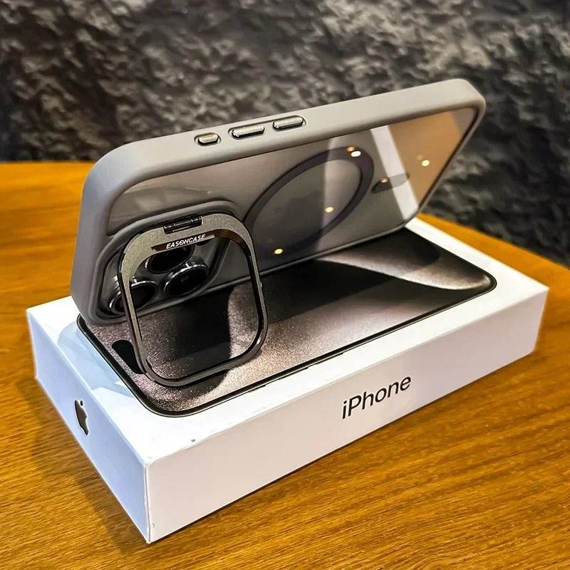 Luxury Magnetic Shockproof iPhone Case with Stand and Lens Protection