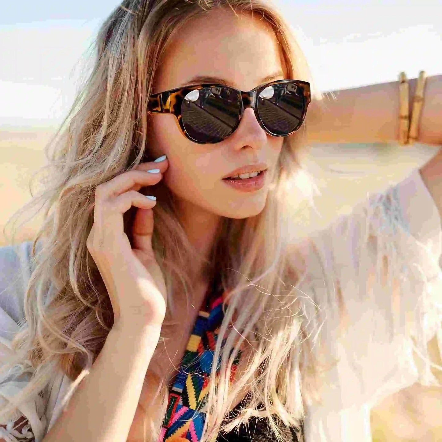 Fit Over Glasses Sunglasses for Women & Men – Oversized Cat Eye Polarized Shades, 100% UV400 Protection