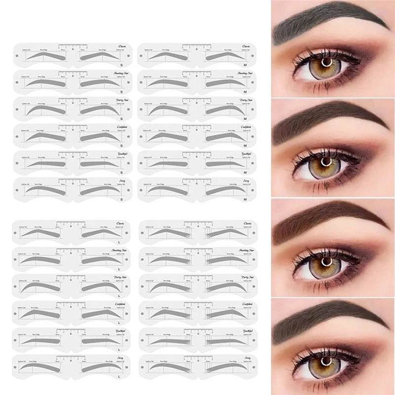 Reusable Eyebrow Stencil Kit – Brow Shaping & Styling Guide with Soft Ruler | Makeup Tool for Precise Grooming & Definition